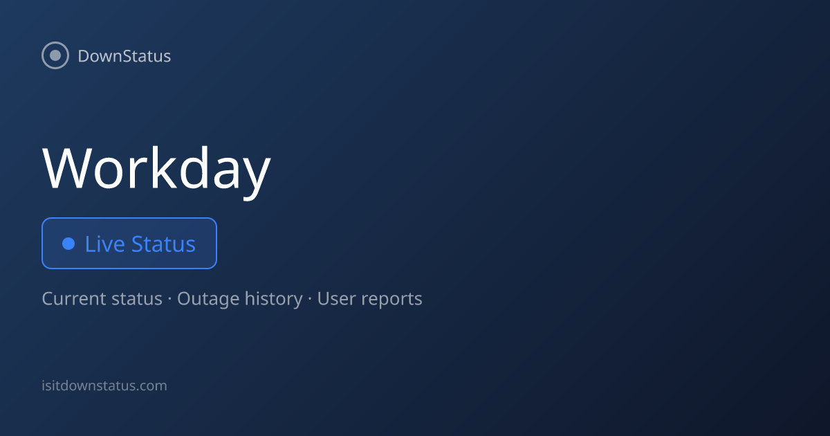 Workday ausgefallen? Aktuelle Probleme und Störungen | DownStatus