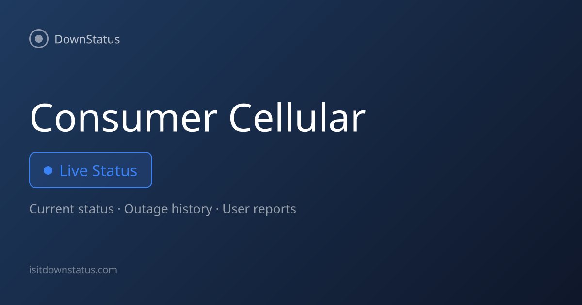 Consumer Cellular down? Current problems and outages | DownStatus