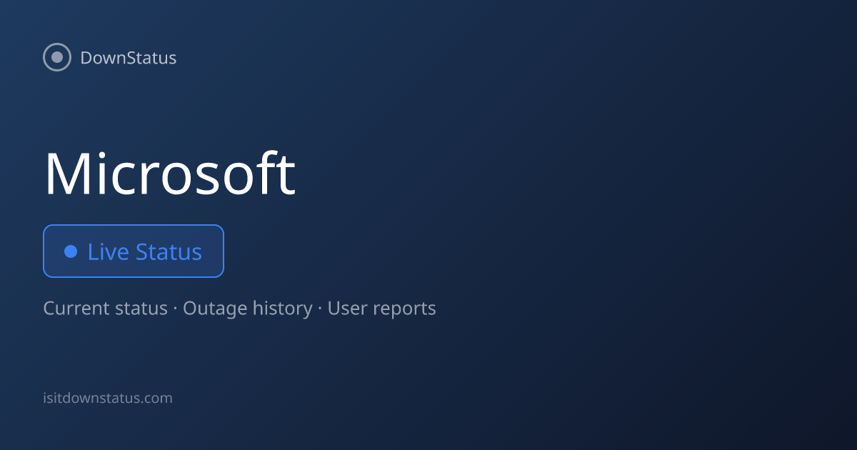 Microsoft down? Current problems and outages | DownStatus